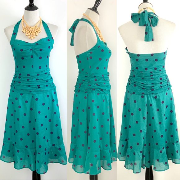 Marc Jacobs Polka Dot Halter Cotton Dress Size 4 - Picture 2 of 16